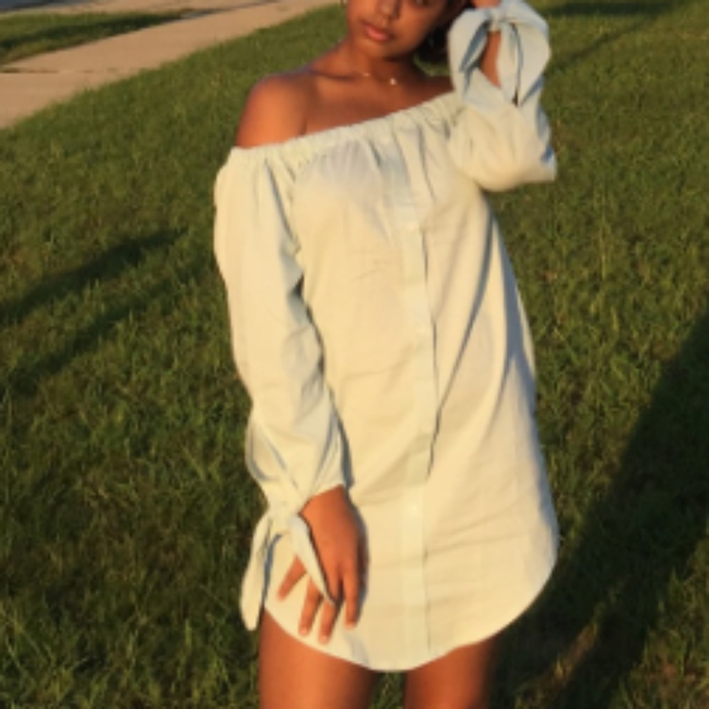light wash jean dress or shirt (button down)